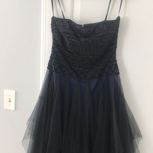 BCBGMAXAZRIA Strapless dress, blue and black